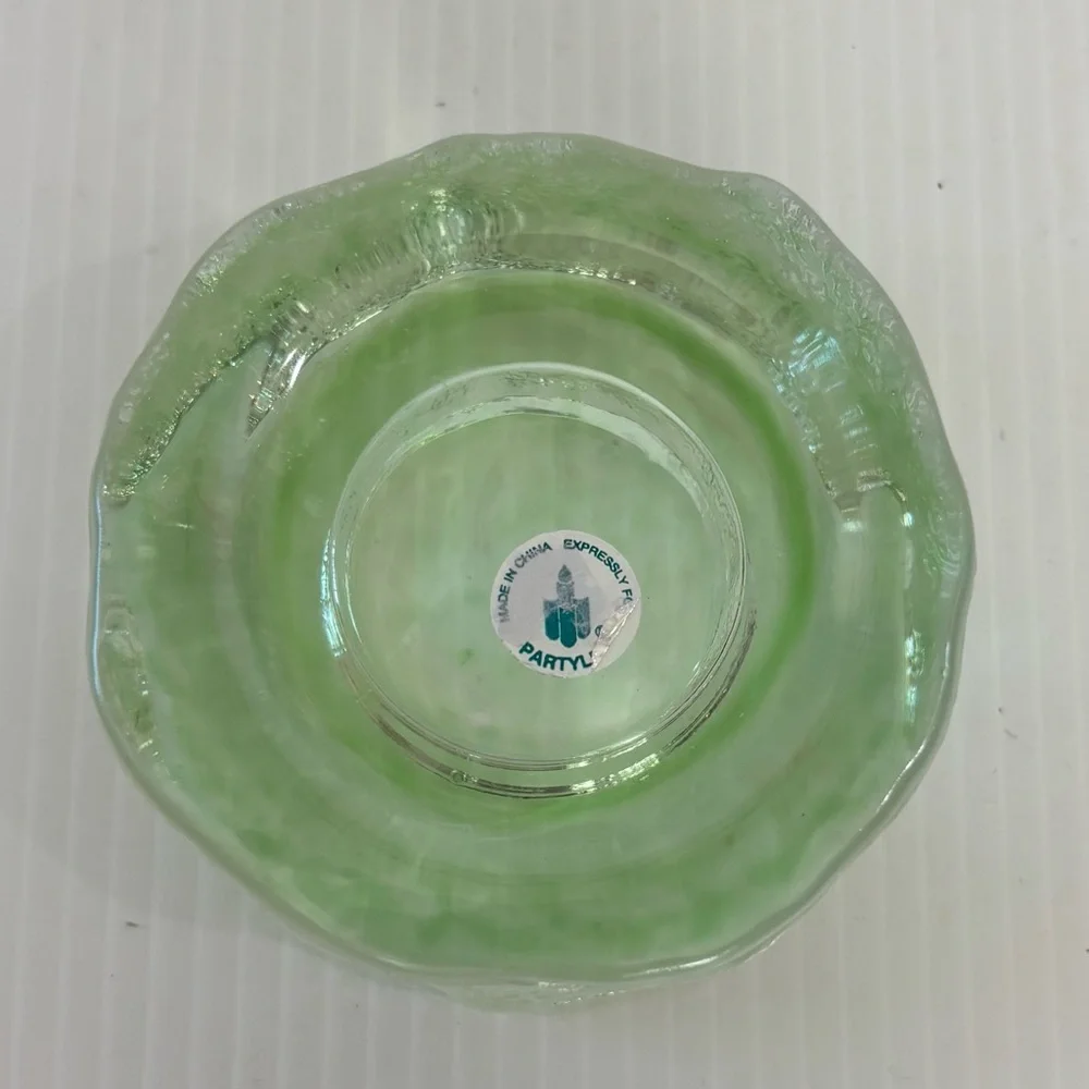 Partylite Iceland Green Textured Glass Round  Tealight Votive Candle Holder - Picture 3 of 6
